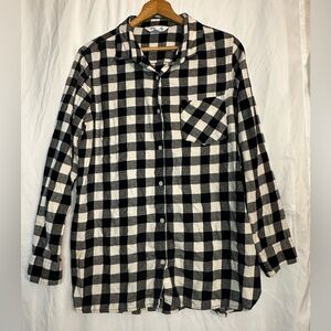 Old Navy Women’s Tunic Button Down Long Sleeve Plaid Shirt Size XL